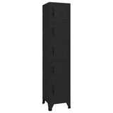 vidaXL Locker Cabinet Black 15x15.7x70.9 Steel
