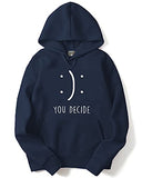 Adro Men'S Cotton Neck Hooded Sweatshirt (H21-M-Dec-Nb_Navy_M)