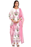 Gosriki Women'S Rayon Viscose Straight Printed Kurta With Pant & Dupatta (Dayita Pink-Vks01-Gs_M_Pink_Medium),Pink,,B0F9X4FTG6