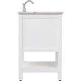 Elegant Decor Metropolis 24 Single Marble Top Bathroom Vanity In White