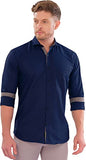 Lookmark Men'S Cotton Blend Stitched Solid Full Sleeve Shirt(Shirt 04-M) Blue