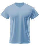 Adro Mens V Neck T-Shirt|100% Combed Cotton T-Shirt|V-Neck Half Sleeve T-Shirt|Vn24-M-Pln-Sk-L Sky Blue