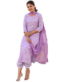 Anni Designer Women'S Rayon Blend Printed Straight Kurta With Pant & Dupatta (Welco-Purple-Nw_Xl_Purple_X-Large),Purple,XL