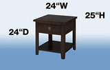 Jofran: 704-3, Kona Grove, Square End Table, 24 W X 24 D X 25 H, Deep Chocolate Finish, (Set Of 1)