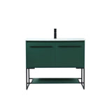 Elegant Decor Sloane 40 Mdf And Steel Single Bathroom Vanity In Green
