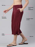 Enamor Women'S Relaxed Casual Pants (E064_Deep Ruby_S)