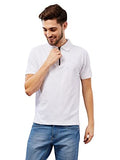 Leriya Fashion Men's Polo-Neck with Zip Closure Type T-Shirt || Half Sleeves Casual T-Shirt for Men || Ragular Wear Classic T-Shirt || Men's Regular Fit Polo-Neck T-Shirt.(White-M),White