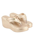 Shoetopia Women'S Stylish & Durable Synthetic Wedge Sandals With Resin Footwear Comfort Perfect For Casual & Dressy Occasions Trendy Design Adjustable Fit-Golden-Eu36,Golden,3,B0F3181SW4