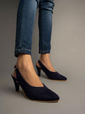 Shoetopia Women & Girls Elegant Suede Pointy Toe Pumps/Belly-251/Blue/Uk4,Blue,4,B0BPC7ZVTH