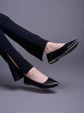 Shoetopia Women'S Blacktextured Bellies Stylish Pointed Toe Flats For Office Casual & Daily Eu39,Black,6,B0DRJFXHCL