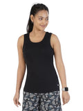 Rupa Colors Playsure Solid 100% Combed Cotton Rib Fabric Women'S Tank Top Sleeveless Pack Of 1,BlackApparel,XL