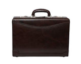 Red Cherry Premium Leather Executive Briefcase, Dual Combination Locks, Expandable Design (Black)