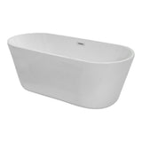 Elegant Decor Indoor Modern 65 Inch Soaking Roll Top Bathtub In Glossy White - 65X28.3X22.8