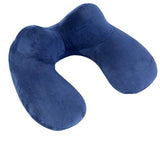 Aeoss Travel Pillow, Inflating Neck Pillow With Soft Velvet Cover, Eye Mask & Ear Plug Washable For Airplanes (Blue)