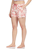 Enamor Essentials Womens Mid Rise Relaxed Fit Thigh Length Breathable Pure Cotton Shorts with 2 Side Pockets - E062-(E062_Bouquet Aop Bubble Combo_M),Bouquet Aop Bubble C