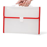 Neomate Expanding File Folder with Handle | 13-Pocket A4/FS Size Document and Certificate Organizer | Transparent Accordion Folder | Red,Red