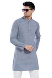 Divisive Men'S Thread Embroidered Cotton Blend Only Slim Fit Kurta (Dkrt727_M_Grey)