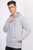 Adro Men'S Cotton Neck Hooded Sweatshirt (Zhh-24-Pln-Gr_Grey,GreyApparel,XL