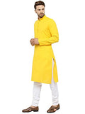Gauri Laxmi Enterprise Gle Men'S Cotton Blend Kurta Pyjama Set, (Small, Yellow)