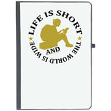 Udnag Ruled Notebook Diary Reading | Life Is Short, [A5 80Pages 80Gsm]