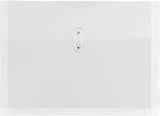 JAM PAPER Plastic Envelopes with Button & String Tie Closure - Letter Booklet - 9 3/4 x 13 - Clear - 3/Pack