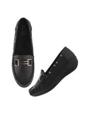 Shoetopia Women'S Flat Loafers Black,Black,4,B0D14C5MCR