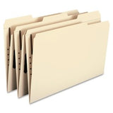 Smead 19534 Folders, One Fastener, 1/3 Cut Assorted, Top Tab, Legal, Manila, 50/Box
