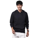 Adro Mens Cotton Solid Hoodie Sweatshirts (H23-Pln-Nb_Navy_M)