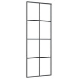 Vidaxl Aluminum Sliding Door Black 29.9'X80.7' | Stable And Durable | Esg Glass Panel | Easy Assembly | Modern Sleek Design | Includes Mounting Accessories