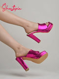 Shoetopia Women'S Heeled Sandal-3 Kids Uk (Girls-Hippo-Magenta)-Eu36,Magenta,3,B0D4VPKGQ9