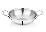 Granny Kitchen Trimax Pro Triply Stainless Steel Kadai, Round Wok, 26 Diameter, Gas & Induction Compatible, Dishwasher Safe (26