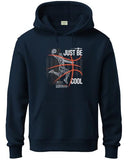 Adro Men'S Cotton Blend Neck Hooded Sweatshirt (H24-Bcl-Nb_Navy Blue