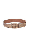 Art N Vintage Rugged Textured Leather Belt For Men With 4 Cm Width Camel Leather With Classic Brass Buckle Stylish, Durable, A
