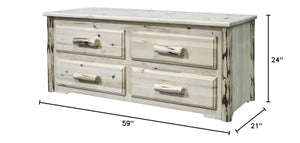Montana Woodworks Sitting Chest - 4 Drawer Varnished