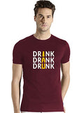 Adro Men'S Drink Drank Drunk Printed T-Shirt (M, Maroon)