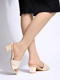 Shoetopia Women'S Block Heel Sandal (7 Uk) /Cream,Cream,7,B0CNVLNTHB