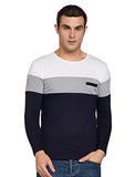 Eyebogler Regular Men'S Cotton Navy Blue-White Designer T-Shirt (Xl-Eb1T67-Nbwh_X-Large)