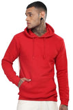 Adro Men'S Cotton Neck Hooded Sweatshirt (H24-M-Pln-Rd_Red