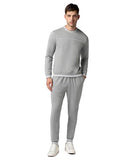 Fyltr Men'S Sweatshirt & Jogger Casual Co-Ord Set With Striped Rib Detail - Stripe Rib Detail On Neck Cuff & Hem | Casual Winterwear For Men,Grey-Tastic,Grey-Tastic,Xl