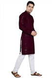 Divisive Men'S Sequince Embroidered Cotton Blend Only Kurta (Dkrt4_L_Burgundy)