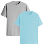 ADRO T Shirts Pack of 2 Mens Tshirts Cotton T Shirts for Men Tshirt T-Shirts Combo T Shirts Tshirts for Men Plain Solid Tshirts Grey Mint Tshirt for Men RCM2-PLN-GR-MI-M,Grey,Mint