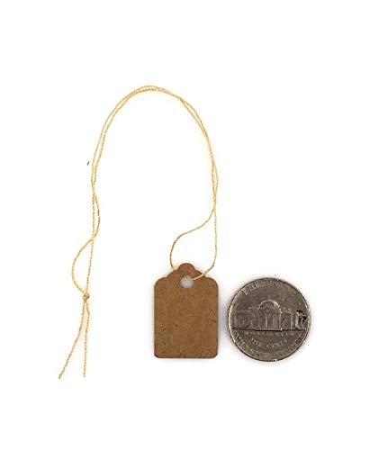 100 pcs Kraft Gift Marking Tags Price Labels Display Tags Strung for Crafts & Gifts. Personalize & Price Your Merchandise (5/8