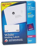 Avery Laser Labels, Mailing, Permanent, 2x4, 2500/BX, White