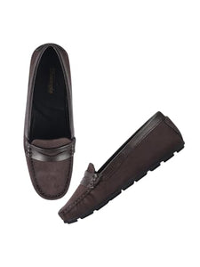 Shoetopia Upper Suede Detailed Brown Loafers For Women & Girls /Eu38,Brown,5,B0FF35RSJB