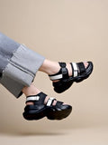 Shoetopia Smart Casual Black & White Sporty Sandals For Women & Girls /Eu40,White,7,B0F7LY7WLC