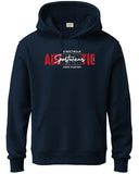 Adro Men'S Cotton Blend Neck Hooded Sweatshirt (H24-Spt-Nb_Navy Blue
