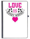 Udnag Black Love Is Every Where Ruled Notebook Diary (A5, 80 Pages 80Gsm)