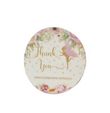 Belleza Crafting with Creativity Fairy Theme Waterproof Adhesive Thank You 40 Pcs Stickers Round Pink Party for Kids Birthday,