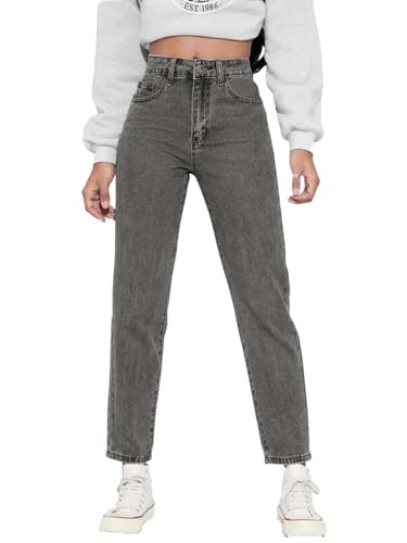 Kotty Women'S High Rise Cotton Lycra Blend Ankle Length Slim Fit Jeans (Grey,30)_Kottyladiesjeans1023L