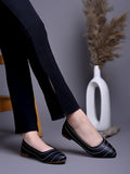 Shoetopia Women'S Blackcut-Out Ballerina Flats Pointed Toe Slip-Ons With Comfort Sole For Office & Casual Eu36,Black,3,B0DRJGWBCZ